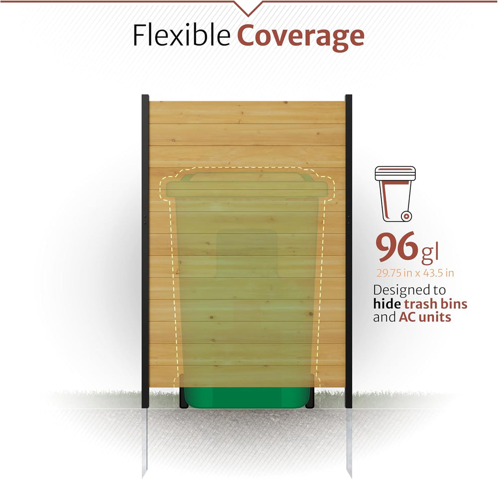 Enclo Fairmont Privacy Screen, Cedar Wood DIY No Dig Kit
