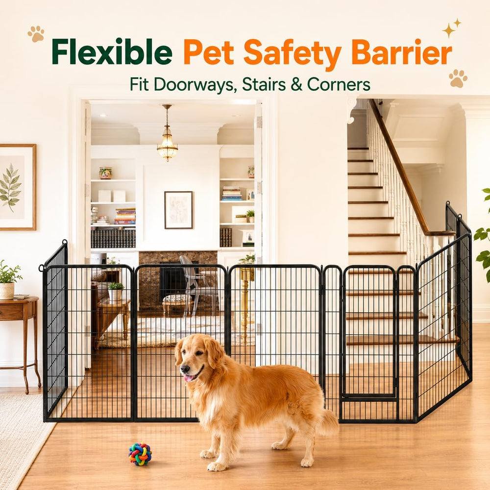 Yaheetech Dog Playpen 47in 6 Panels Pet Fence for Indoor Yard RV Camping