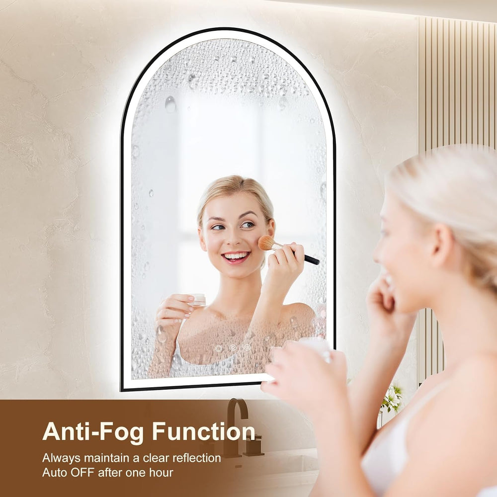 24"x36" Arched LED Lighted Bathroom Mirror with Lights
