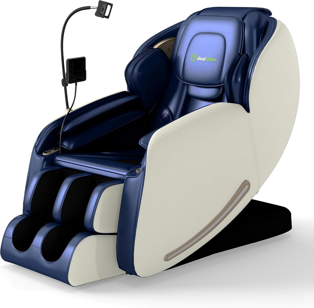 Real Relax Massage Chair Full Body with Unique Phone Controller, Blue