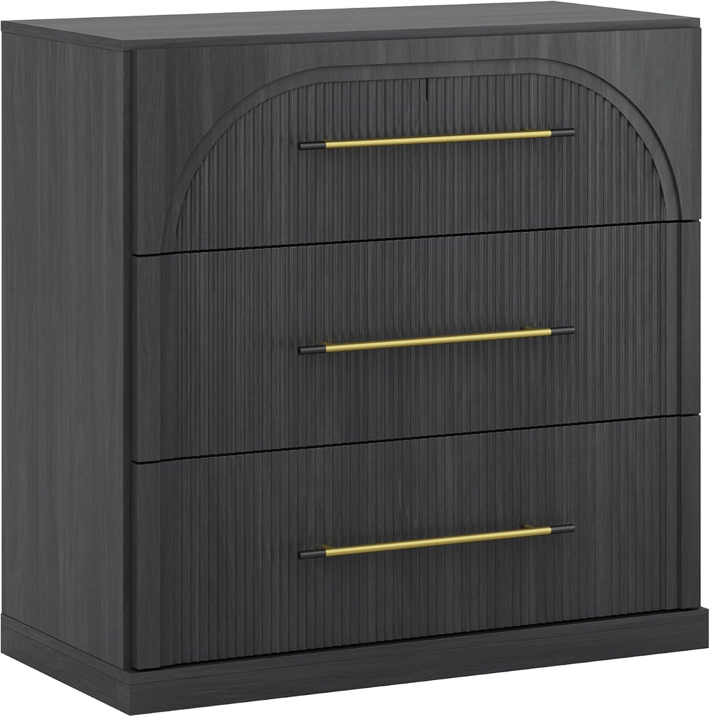 BELLEZE Fluted Modular Sideboard Cabinet, Classic Modern Buffet Cabinet with ...