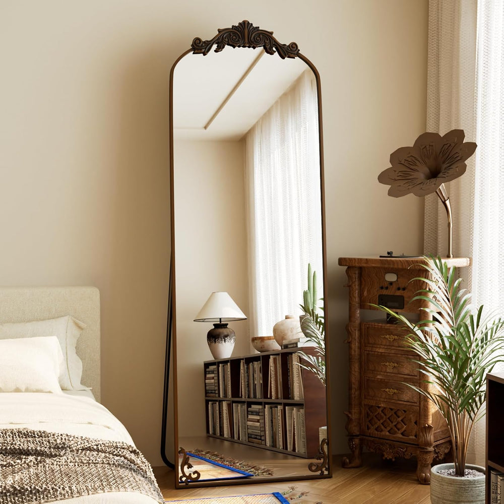 HARRITPURE 64"x21" Vintage Full Length Mirror, Arched Standing Mirror