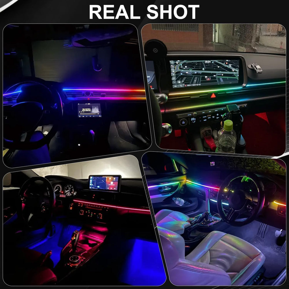 Acrylic Car Interior LED Lights, 18-in-1 RGB Fiber Optic Ambient Kit