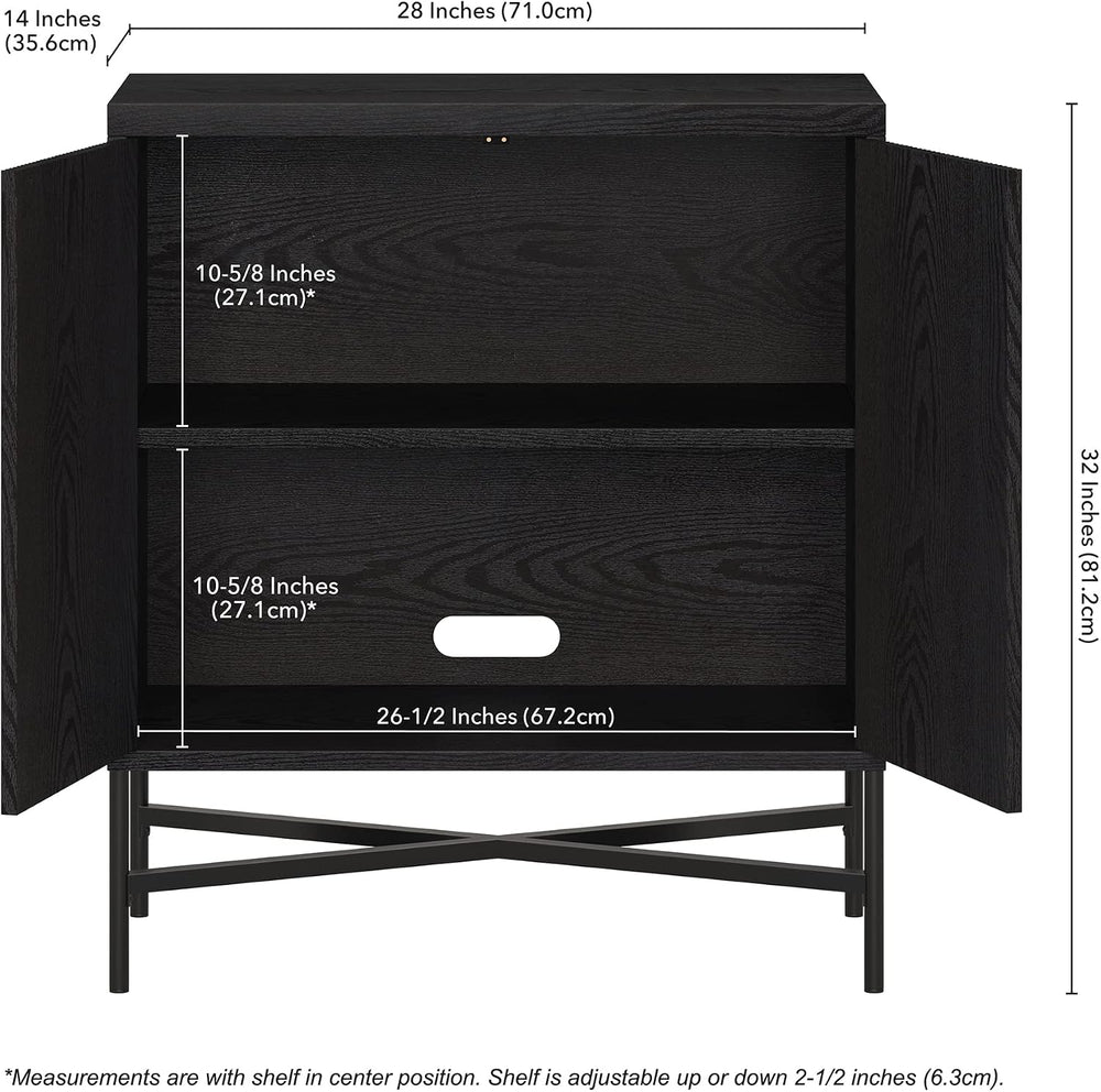 Henn&Hart 28" Fluted Accent Cabinet, Sideboard Buffet, Natural Black