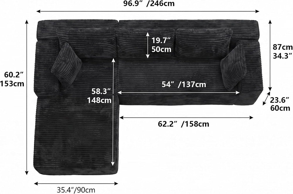 Boneless Couch Modular Sectional Sofa Cloud Couch
