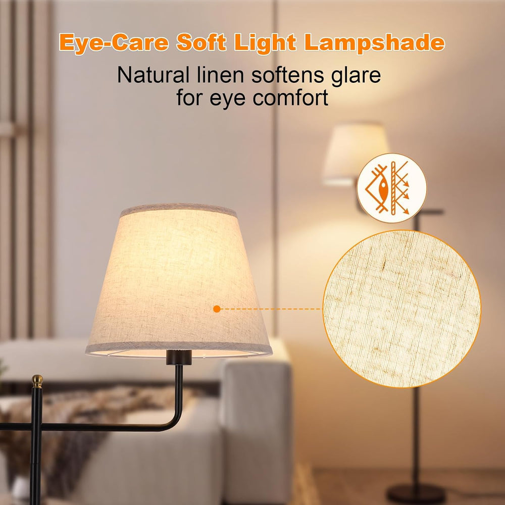 Black Standing Lamps for Living Room,3 Color Temperatures Bulb