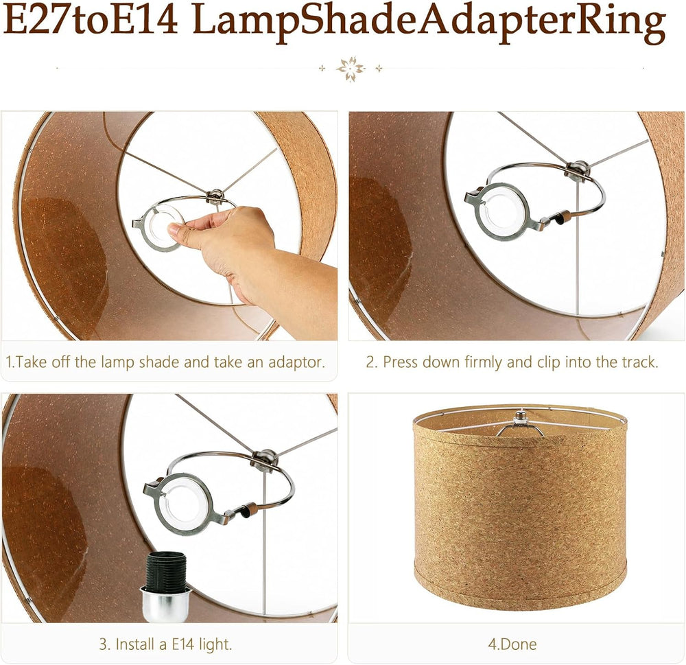 13x10 Inch Drum Lamp Shades set of 2, Replacement Shades with Harp & Fini...