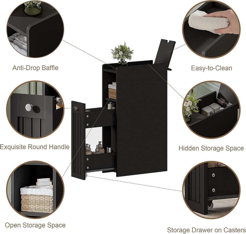 ChooChoo Slim Bathroom Storage Cabinet with Slide Out Drawers