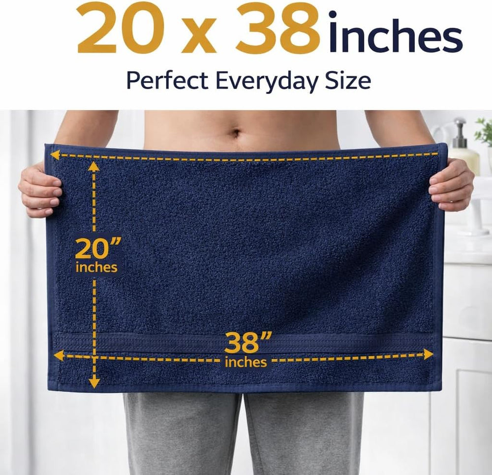 6 Pack Hair Towels 20”x38” – 100% Ring Spun Cotton Towels,Ultra Soft, Quick D...