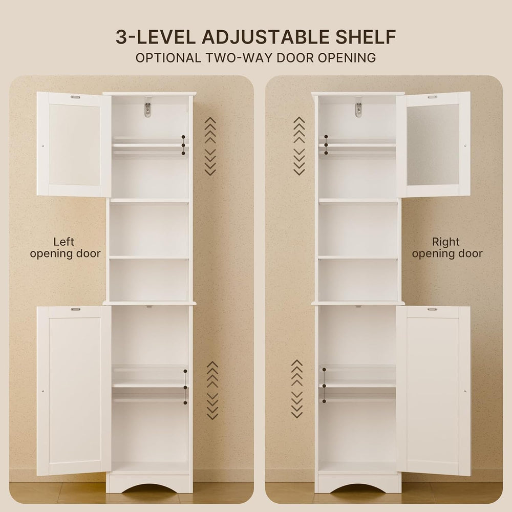 Gizoon 67.1" Tall Bathroom Storage Cabinet with Adjustable Shelves