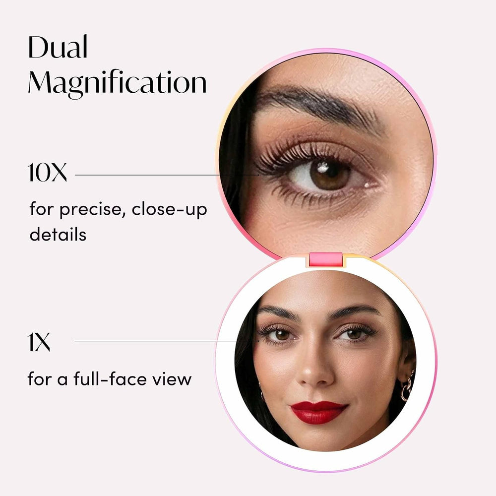 Fancii Taylor LED Lighted Travel Makeup Mirror, Rechargeable, 10x /1x Magnify...