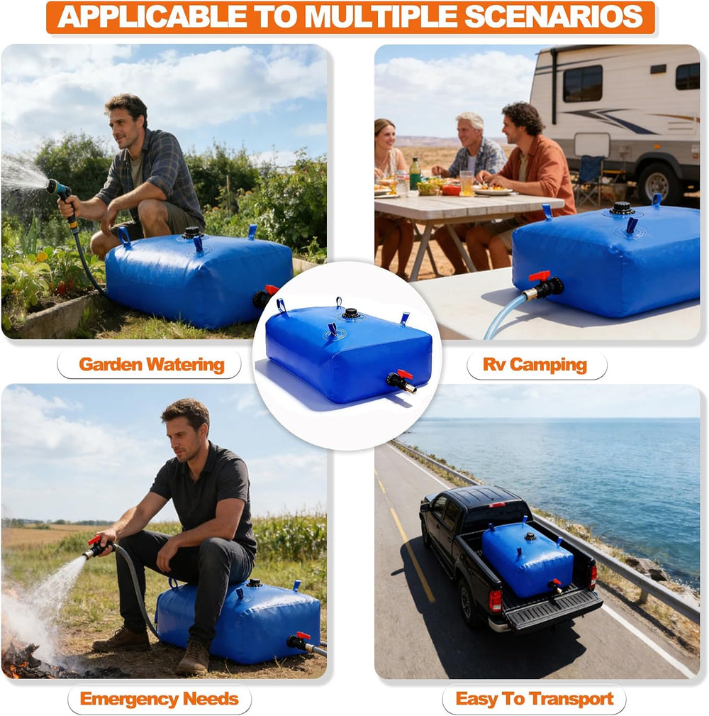 240L/63 Gal Water Bladder Tank, Foldable Portable Water Storage Container