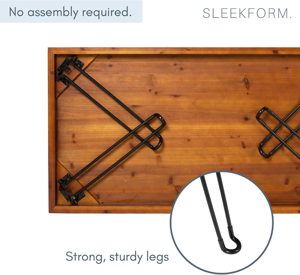 Sleekform Folding Wood Coffee Table, 20 x 40 Inch - Walnut