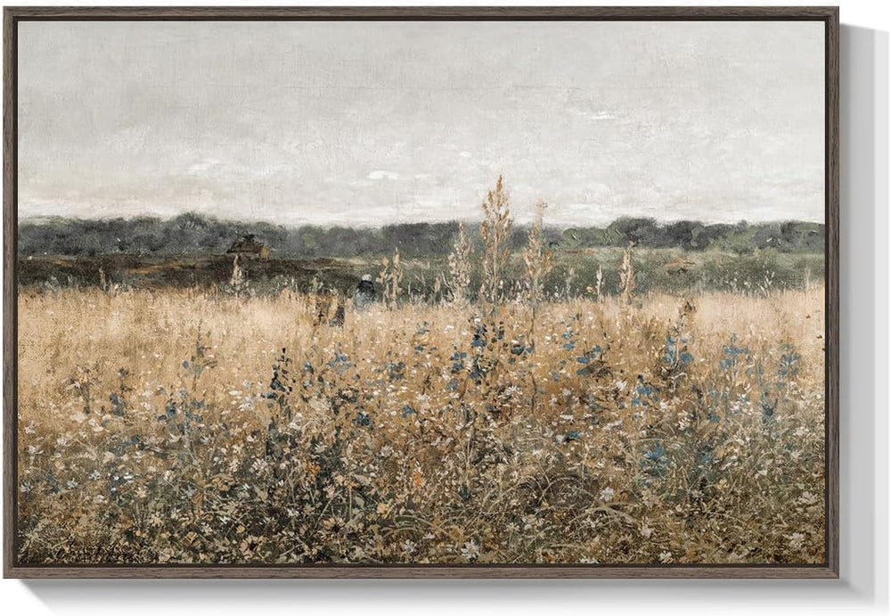 Framed Vintage Landscape Canvas Wall Art, 24x36 Inch