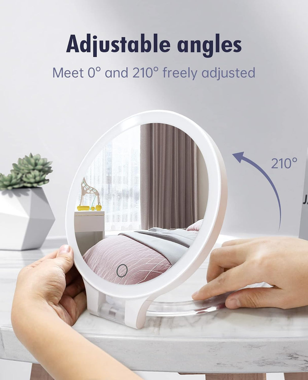 FASCINATE Travel 30X/1X Magnifying Mirror with Light Double Sided Mirror