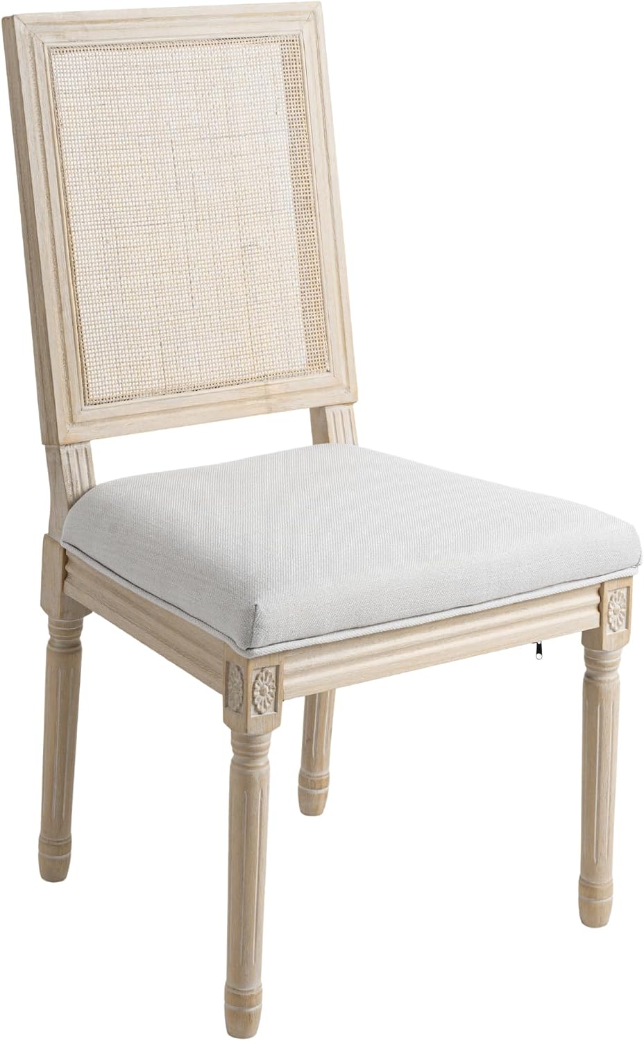 chairus Farmhouse Dining Chairs Set of 6, Rectangle Rattan Back French Countr...