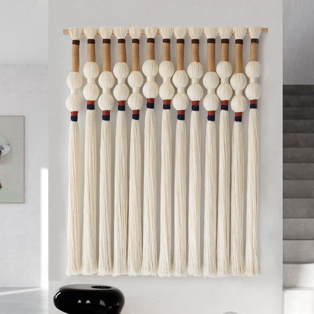 Macrame Wall Hanging Boho Wall Art Handmade Spherical Knot 27" W x 33&qu...