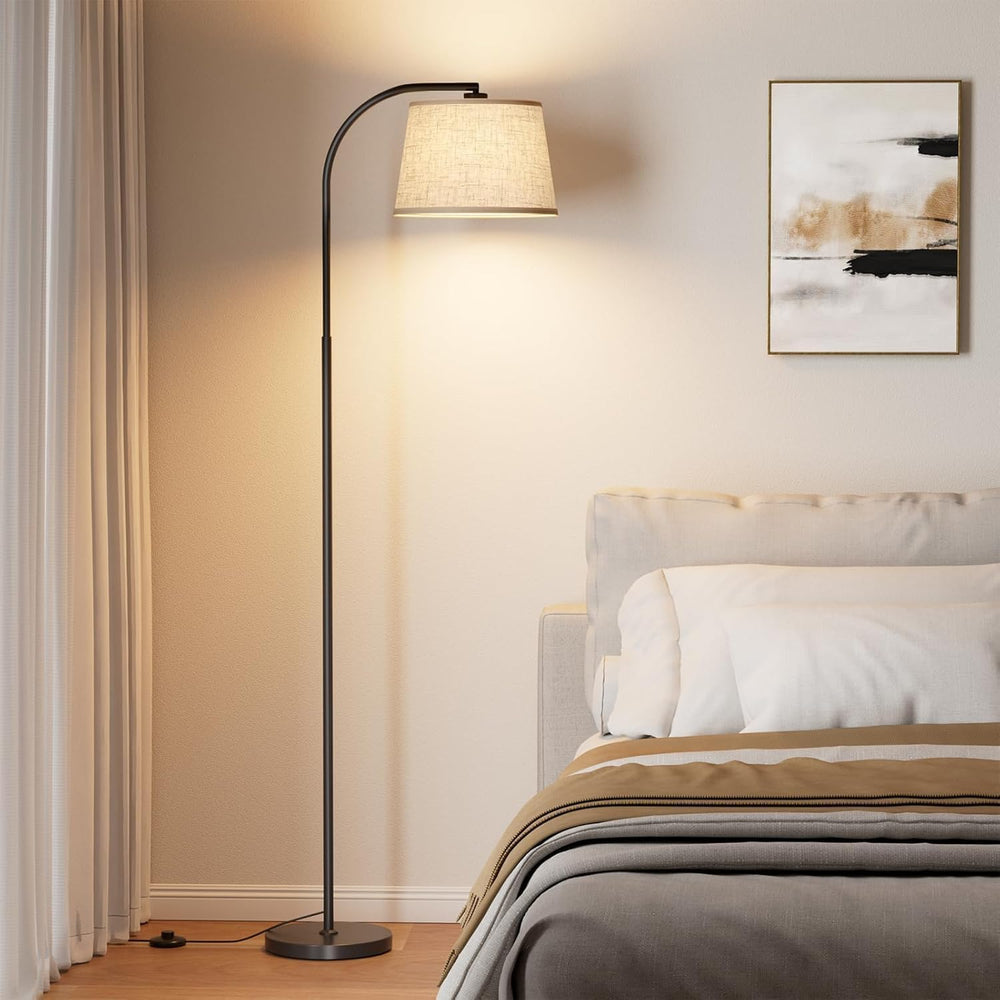 Karjoefar 64" 3 Color Dimmable Black Arc Floor Standing Lamp with Remote