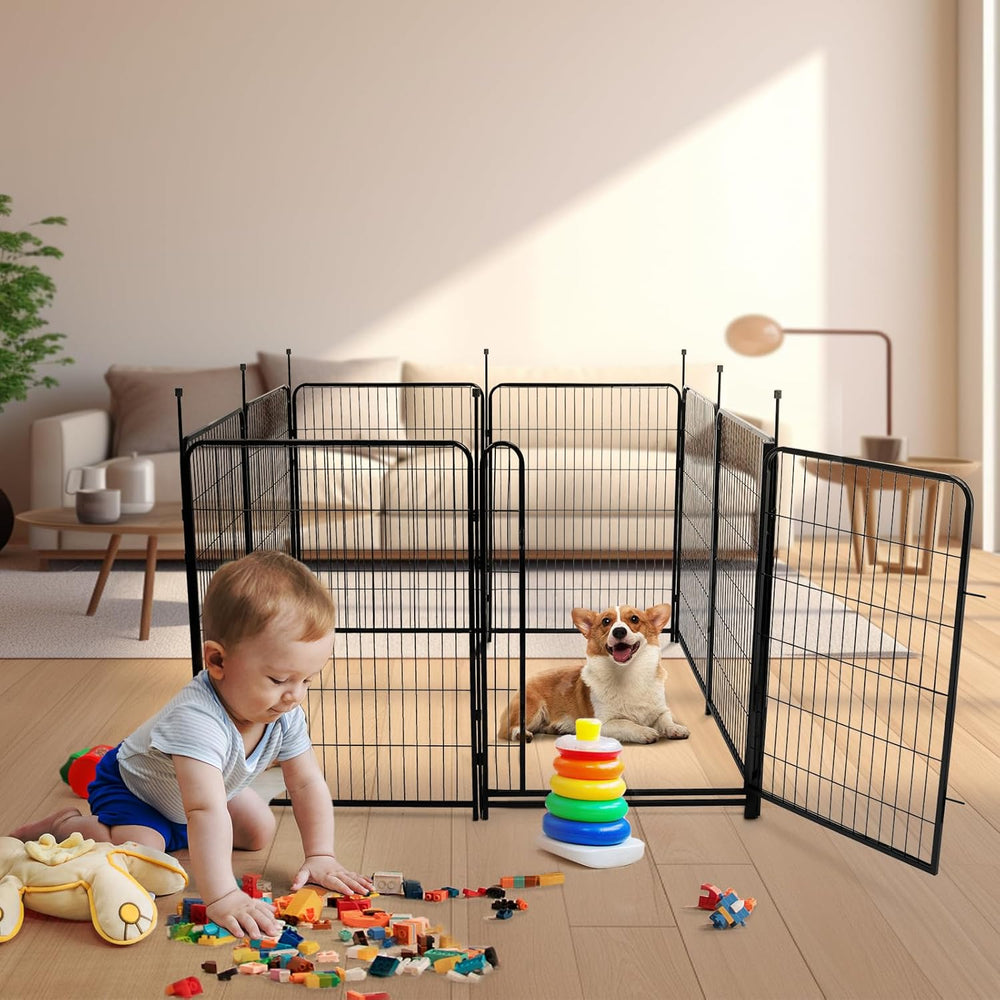 Getlay Garden Fencing 48in High, 12 Panels Total 26.6Ft(L) Dog Fence Outdoor ...