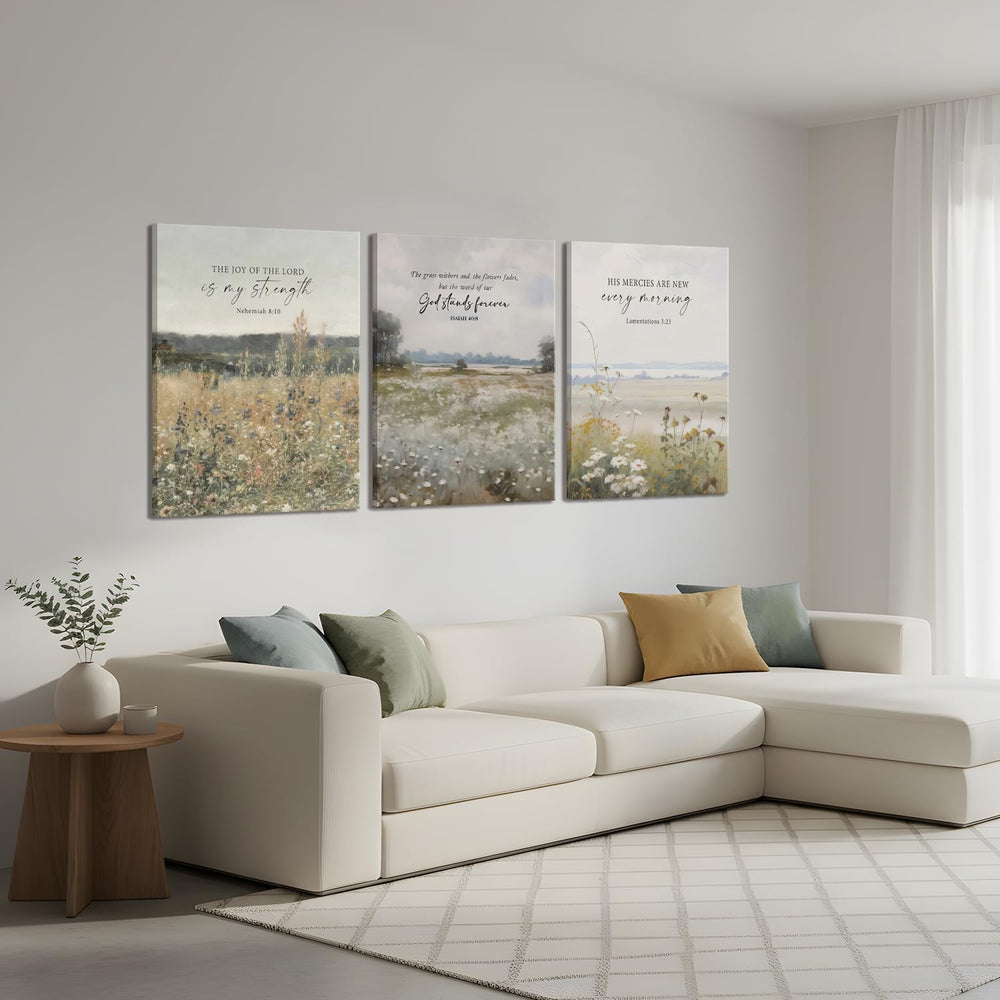 GJJXYCZF Christian Bible Verse Wall Art Jesus Scripture Floral Canvas Wall De...