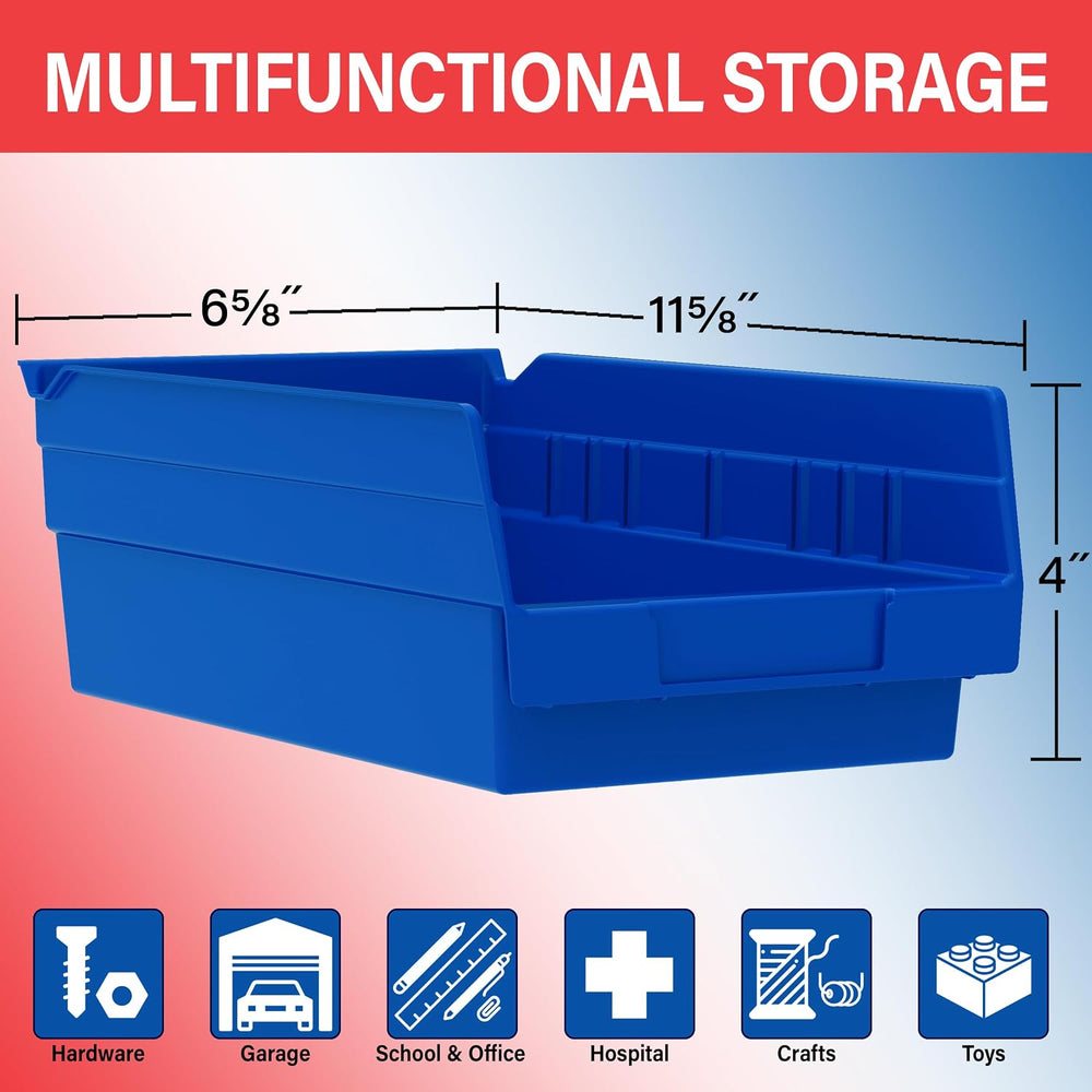 Akro-Mils 30130 Heavy Duty Plastic Shelf Bins, 12"x 6.5"x 4", ...