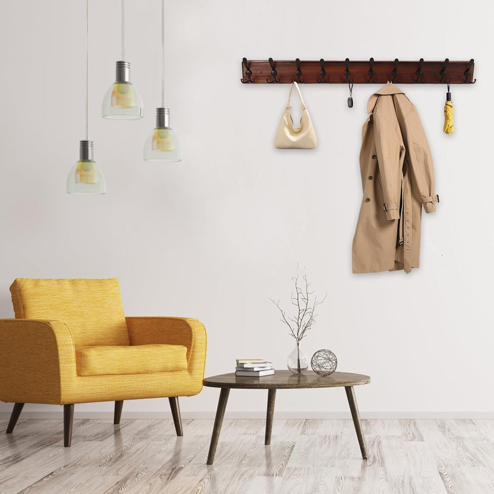 Kuhome 38.6'' Large Coat Rack Wall Mount Coat Hooks Coat Hanger with ...