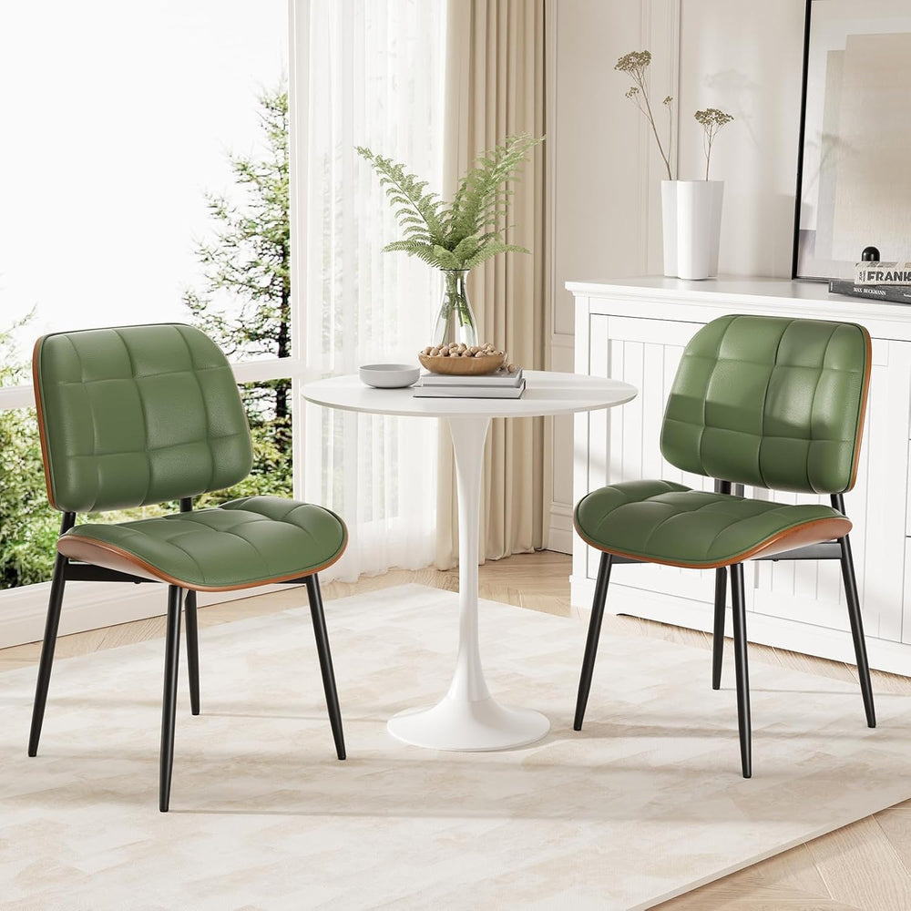 Dining Chairs Set of 8, Mid Century Modern Dining Room Chair, Upholstered Fau...