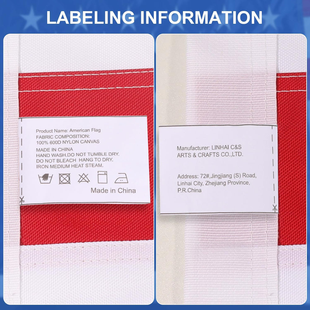 Nylon Canvas American Flag 4x6 FT 600D Luxury TearProof Series for Outside, S...