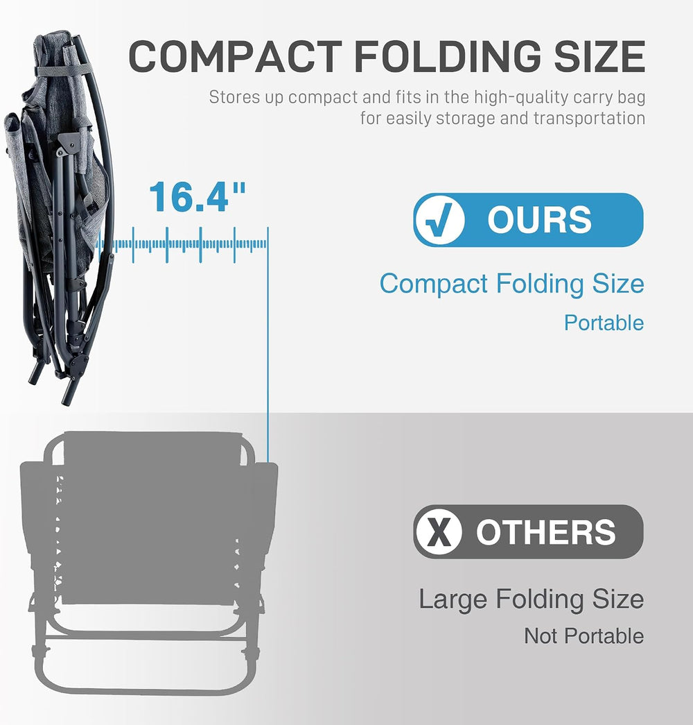 EVER ADVANCED Compact Folding Rocking Camping Chair
