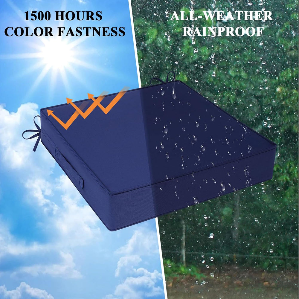 Outdoor Chair Cushions 22x22x4 Inch, Waterproof Blue Patio Furniture Cushions...