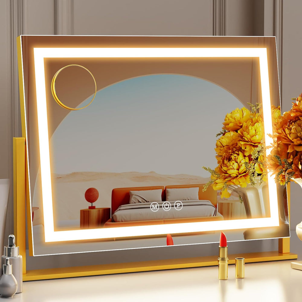 Gvnkvn Lighted Makeup Mirror, 17.3"x13" Hollywood Vanity Mirror wit...