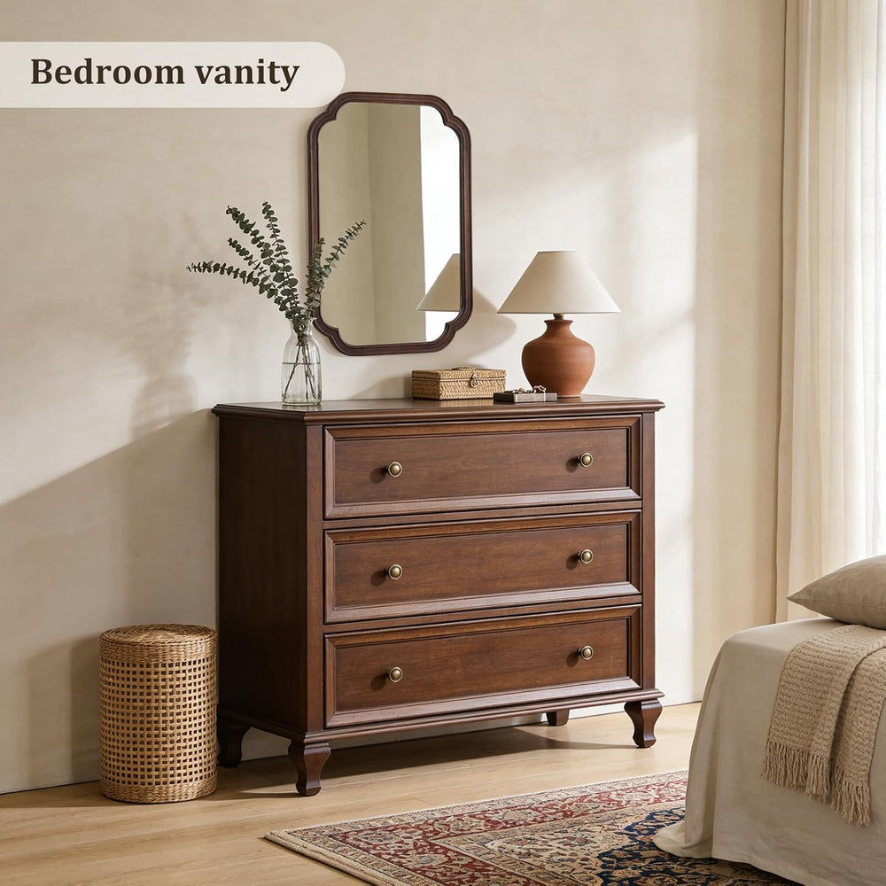 WallBeyond 20" x 30" Rounded Corner Arch Wall Mirror with Wood Fram...