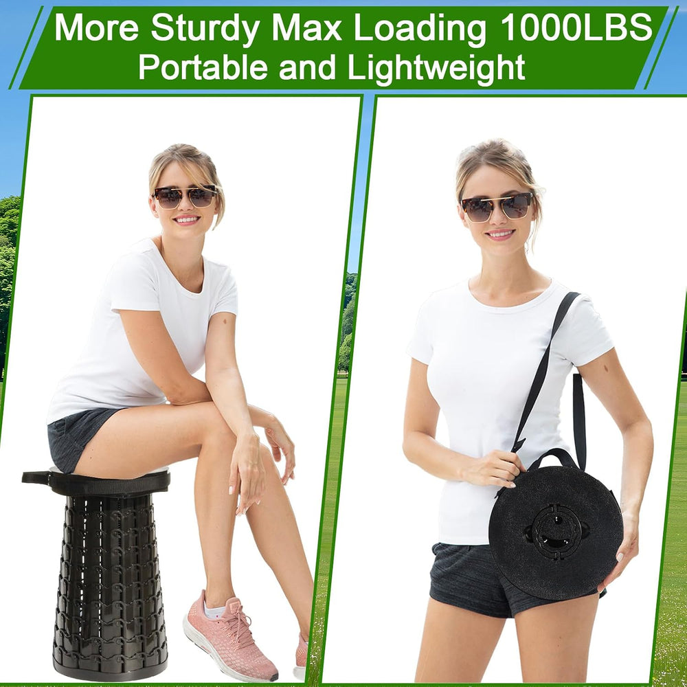 2026 Upgraded XXL Collapsible Stool with Thick Cushion,19.7"H-11.8"...
