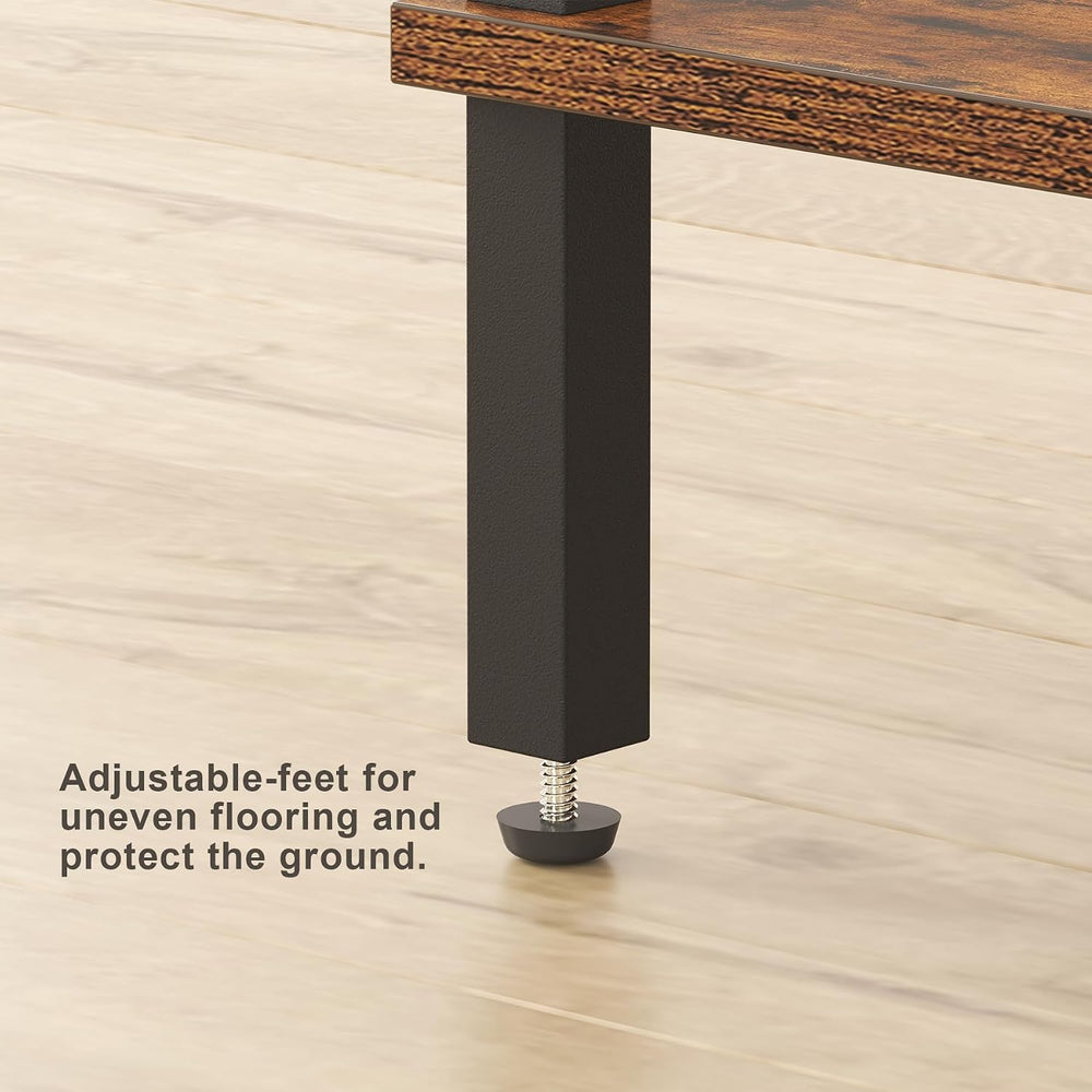 TUTOTAK End Table, Set of 2, Side Table, Nightstand, 2-Tier Storage Shelf