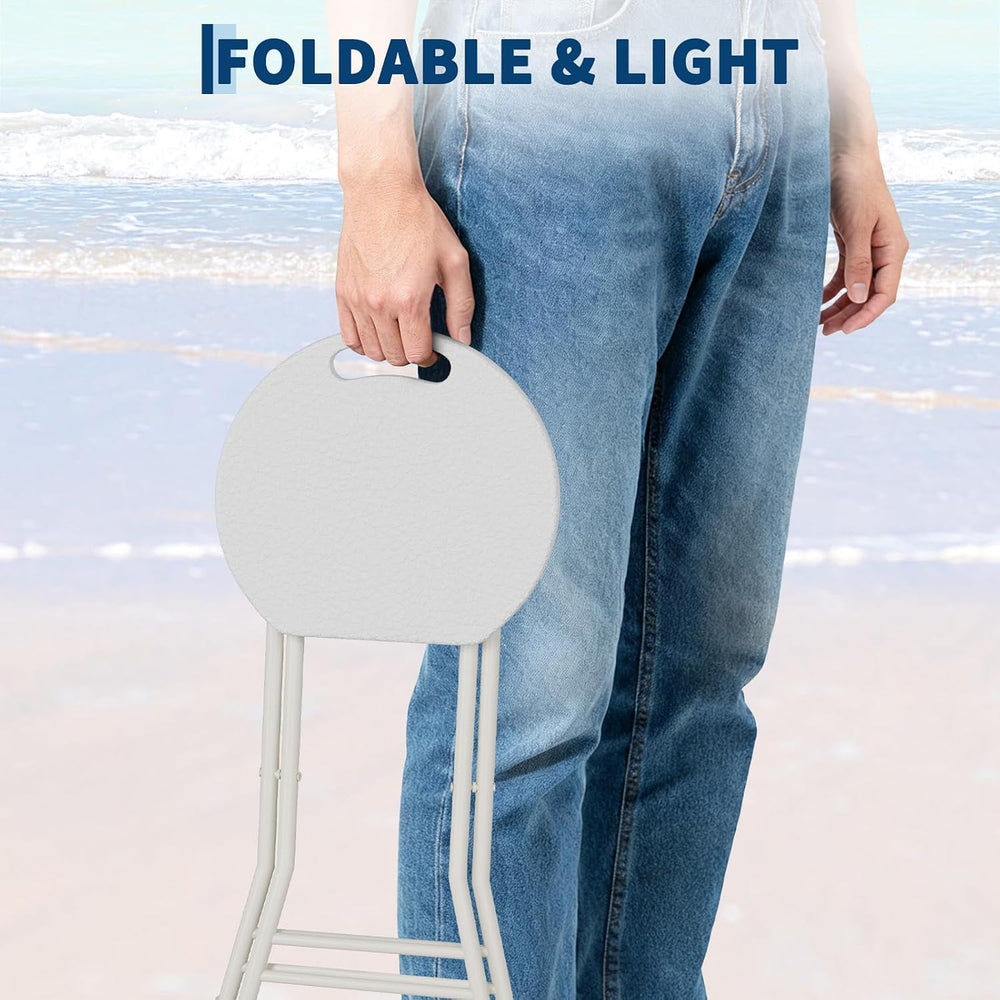 Garvee Folding Stool, Backless 18-Inch Stool, Portable with Handle, Foldable ...