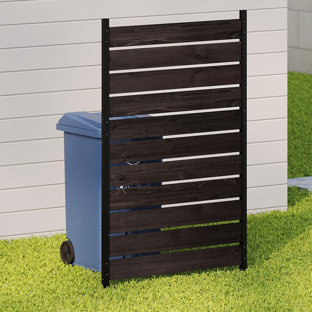 Privacy Screen Fence, No-Dig Wooden Patio Fence 5ftH×3.2ftW