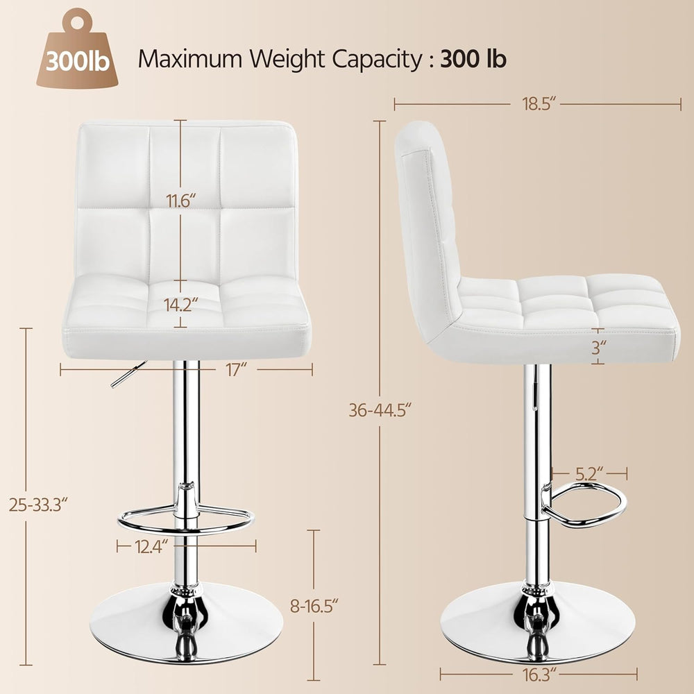 Yaheetech Bar Stools Set of 4 Adjustable Counter Height Barstools White
