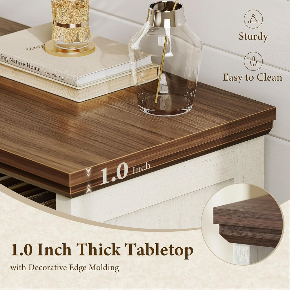 OffiGo 9 Cube Organizer Bookcase, Cube Shelf with Storage, Walnut + White