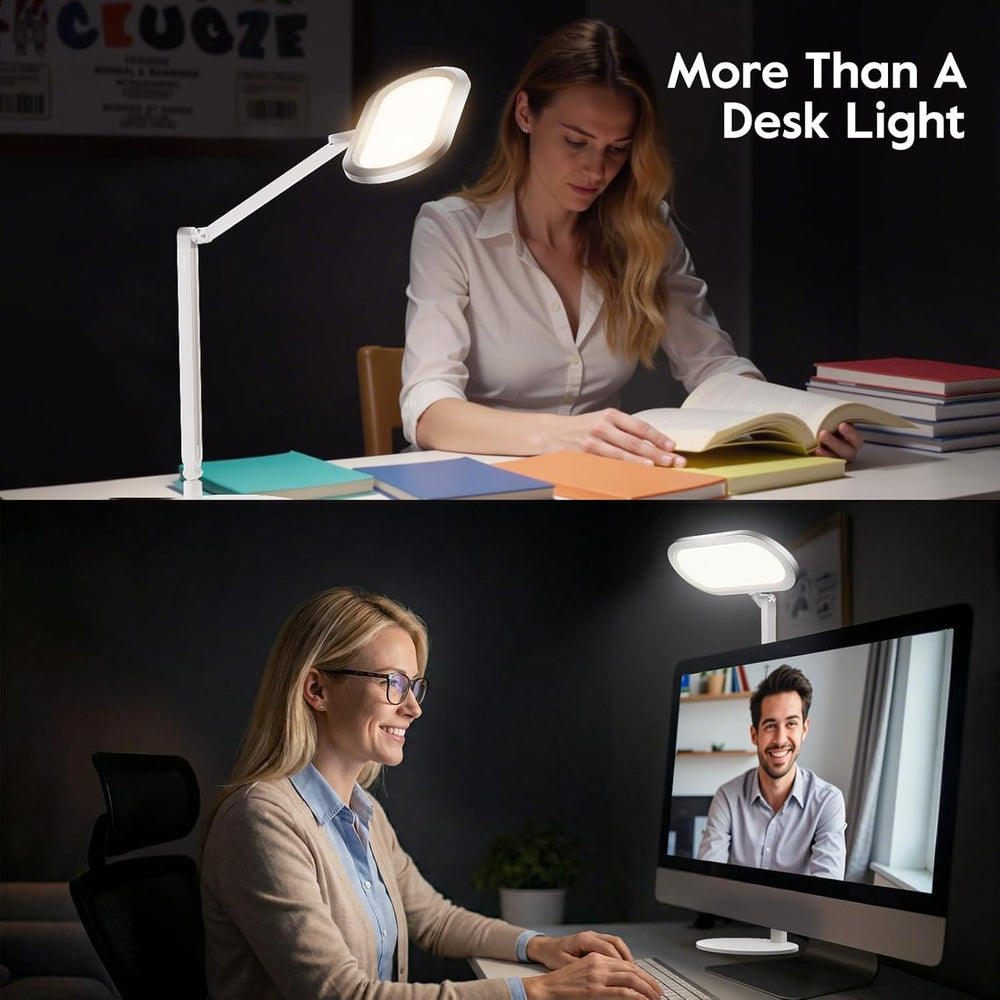 LitONES Premium LED Desk Lamp, Dual-Sided Soft Lighting with Knob Remote