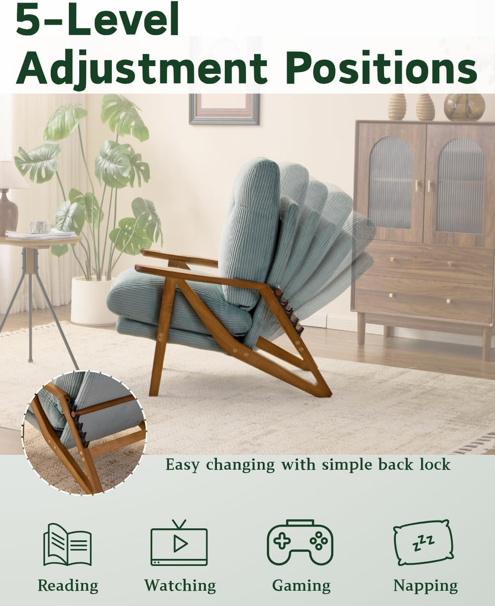 Karl home Mid-Century Adjustable Accent Chair High Back, Teal