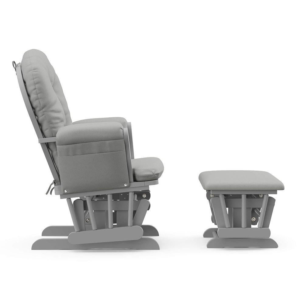 Storkcraft Premium Hoop Glider & Ottoman, Pebble Gray/Light Gray