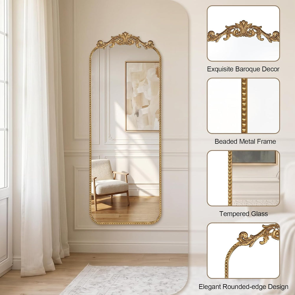 Vintage Mirror Full Length,21"x56" Full Body Mirror Beaded