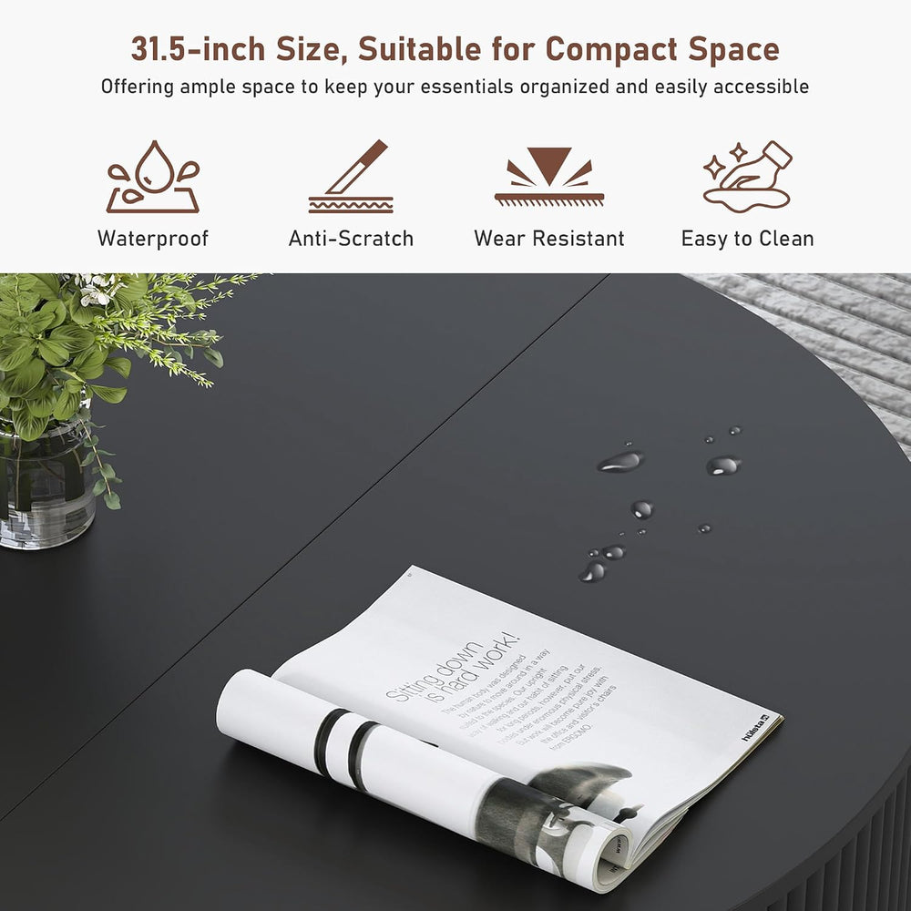 31.5" Round Coffee Table with Storage, Modern Accent Coffee Tables with ...