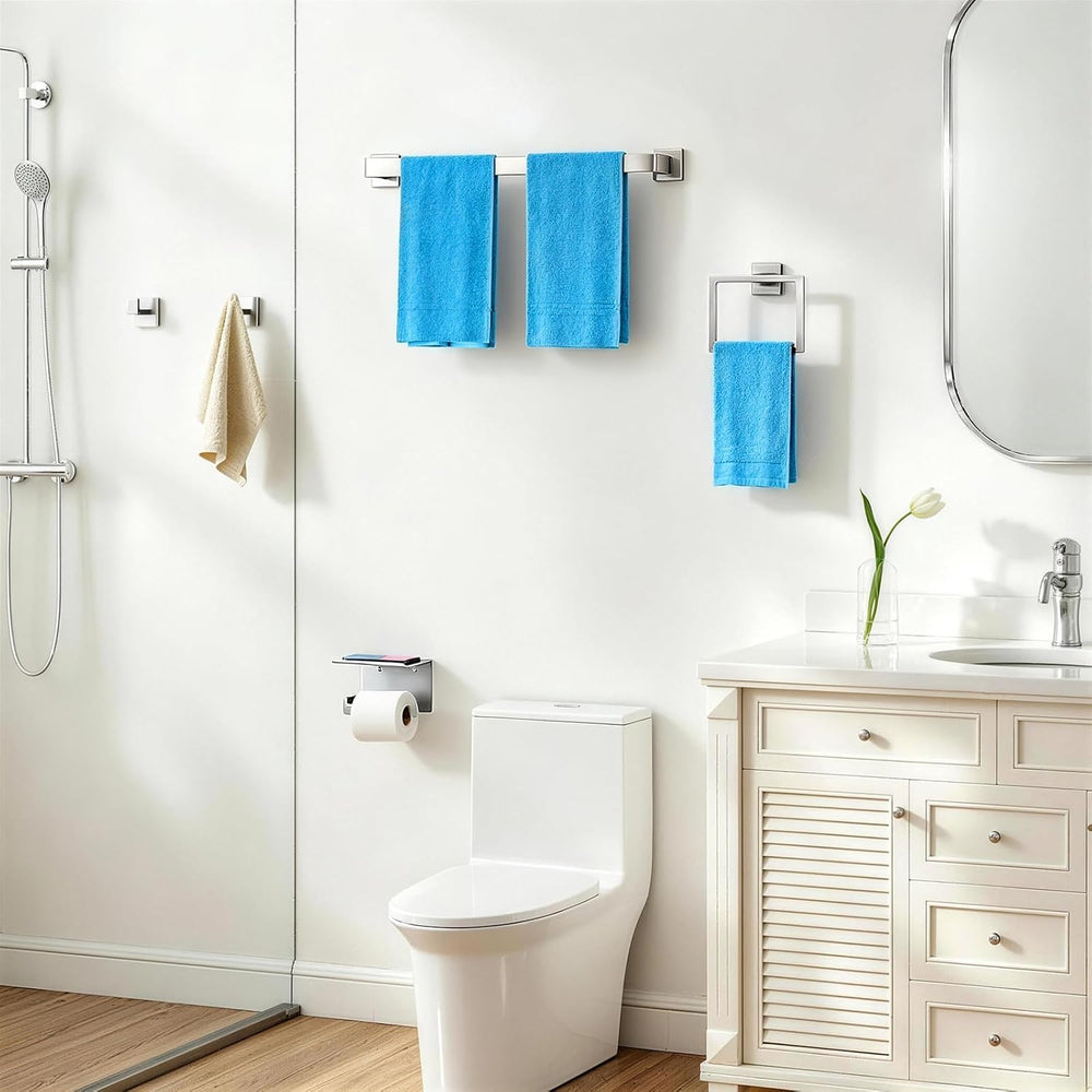 STWWO 10-Piece Bathroom Accessories Hardware Set Brushed Nickel