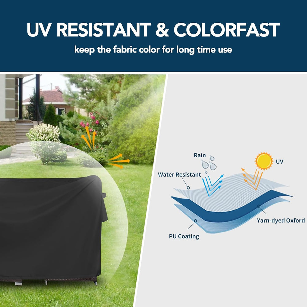 Easy-Going Round Patio Furniture Cover Waterproof Outdoor Dining Table and Ch...