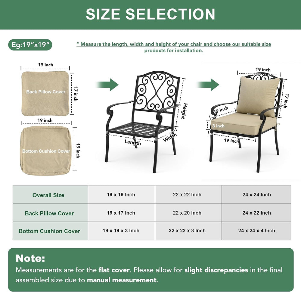 Summsun Outdoor Chair Cushions Set of 2, Faux Linen Patio Furniture Cushions,...