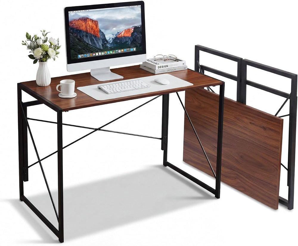 ZENY Folding Computer Desk 39'' Sturdy Writing Desk Gaming Desk