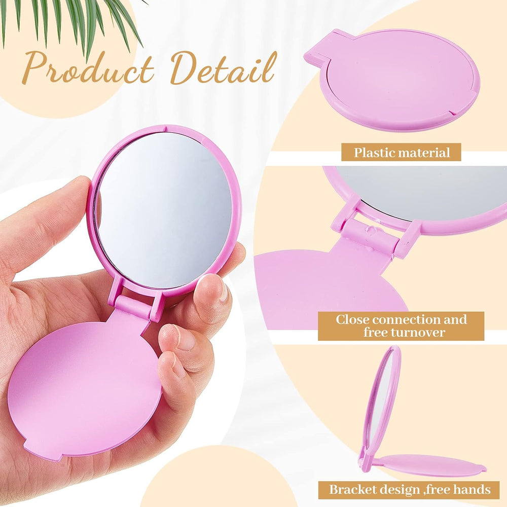 Juexica 500 Pcs Compact Mirrors Bulk, Mini Folding Stand, Classic Colors