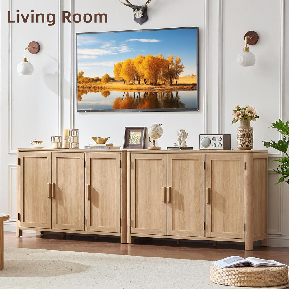 Joaxswe 2 Sideboard Buffet Cabinet with Storage, 46" Arc-Shaped Credenza
