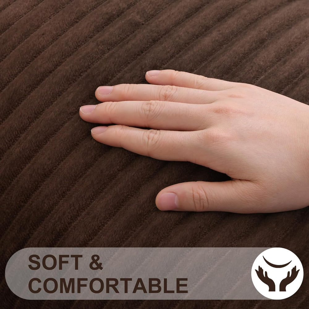 Simmore Fall Soft Brown Flannel Throw Pillow Covers 26X26 Set of 2